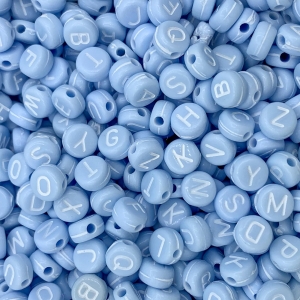 Letterkralen acryl blauw, set ca 500 stuks
